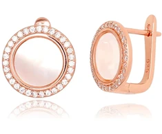 Diamond Sky Jewelry Sidabriniai auskarai su cirkoniais ir perlamutru „Galos XVI“