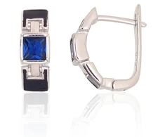 Diamond Sky Jewelry Sidabriniai auskarai su cirkoniais ir emaliu „Athens“
