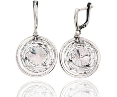 Diamond Sky Jewelry Sidabriniai auskarai „Moon Halo“