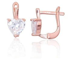 Diamond Sky Jewelry Sidabriniai auskarai su cirkoniais „Two Hearts II“
