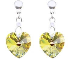 Diamond Sky Jewelry Sidabriniai auskarai „Romantic Heart II (Aurora Borealis)“ su Swarovski® kristalais