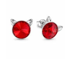 Diamond Sky Jewelry Sidabriniai auskarai „Cat (Light Siam)“ su Swarovski® kristalais