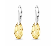 Diamond Sky Jewelry Sidabriniai auskarai „Enchanté (Golden Shadow)“ su Swarovski® kristalais