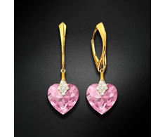 Diamond Sky Jewelry Sidabriniai auskarai „Cute Valentine (Light Rose)“ su Swarovski® kristalais