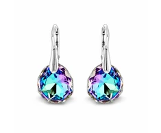 Diamond Sky Jewelry Sidabriniai auskarai „Frozen Edges (Vitrail Light)“ su Swarovski® kristalais