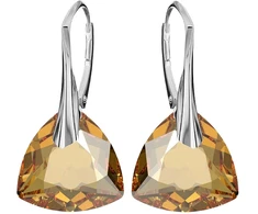 Diamond Sky Jewelry Sidabriniai auskarai „Evening Shine (Golden Shadow)“ su Swarovski® kristalais