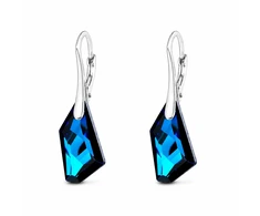 Diamond Sky Jewelry Sidabriniai auskarai „Hyperborea (Bermuda Mėlyna)“ su Swarovski® kristalais