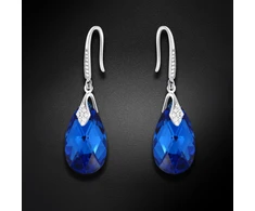 Diamond Sky Jewelry Sidabriniai auskarai „Baroque III (Capri Mėlyna Comet Argent Light)“ su Swarovski® kristalais