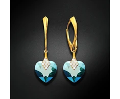 Diamond Sky Jewelry Sidabriniai auskarai „Cute Valentine (Emerald Shimmer)“ su Swarovski® kristalais