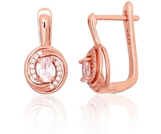 Diamond Sky Jewelry Sidabriniai auskarai su cirkoniais „Golden Hour“