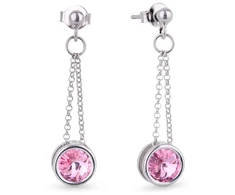 Diamond Sky Jewelry Sidabriniai auskarai „Bonbon (Light Rose)“ su Swarovski® kristalais