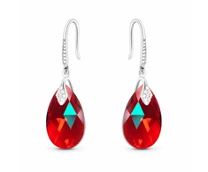 Diamond Sky Jewelry Sidabriniai auskarai „Baroque III (Light Siam Shimmer)“ su Swarovski® kristalais