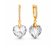 Diamond Sky Jewelry Sidabriniai auskarai „Romantic Heart III“ su Swarovski® kristalais