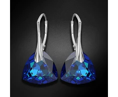 Diamond Sky Jewelry Sidabriniai auskarai „Evening Shine (Bermuda Mėlyna)“ su Swarovski® kristalais
