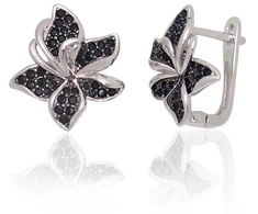 Diamond Sky Jewelry Sidabriniai auskarai su cirkoniais „Frost Petal“