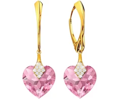 Diamond Sky Jewelry Sidabriniai auskarai „Cute Valentine (Light Rose)“ su Swarovski® kristalais