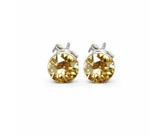 Diamond Sky Jewelry Sidabriniai auskarai „Classic II (Golden Shadow)“ su Swarovski® kristalais