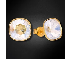 Diamond Sky Jewelry Sidabriniai auskarai „Glare (Golden Shadow)“ su Swarovski® kristalais