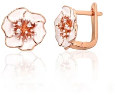 Diamond Sky Jewelry Sidabriniai auskarai su cirkoniais ir emaliu „Tango II“