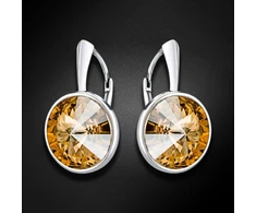 Diamond Sky Jewelry Sidabriniai auskarai „Clarice (Golden Shadow)“ su Swarovski® kristalais