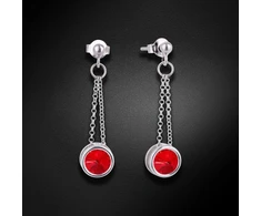 Diamond Sky Jewelry Sidabriniai auskarai „Bonbon (Light Siam)“ su Swarovski® kristalais
