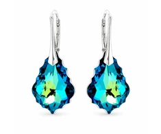Diamond Sky Jewelry Sidabriniai auskarai „Baroque V (Bermuda Mėlyna)“ su Swarovski® kristalais