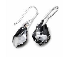 Diamond Sky Jewelry Sidabriniai auskarai moterims DiamondSky „Baroque IV (Sidabrinis Night)„ su Swarovski kristalais