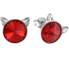 Diamond Sky Jewelry Sidabriniai auskarai „Cat (Light Siam)“ su Swarovski® kristalais