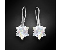 Diamond Sky Jewelry Sidabriniai auskarai „Edelweiss (Aurora Borealis)“ su Swarovski® kristalais