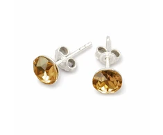 Diamond Sky Jewelry Sidabriniai auskarai „Classic II (Golden Shadow)“ su Swarovski® kristalais