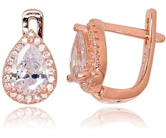Diamond Sky Jewelry Sidabriniai auskarai su cirkoniais „Kristalo Lašas V“