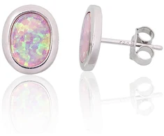 Diamond Sky Jewelry Sidabriniai auskarai su opalitu „Mėnulio Žavesys XVIII“