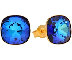 Diamond Sky Jewelry Sidabriniai auskarai „Glare (Bermuda Mėlyna)“ su Swarovski® kristalais