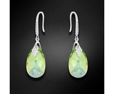 Diamond Sky Jewelry Sidabriniai auskarai „Baroque III (Peridot AB)“ su Swarovski® kristalais
