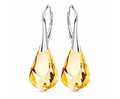 Diamond Sky Jewelry Sidabriniai auskarai „Helix (Golden Shadow)“ su Swarovski® kristalais