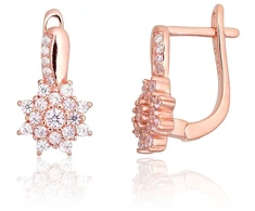 Diamond Sky Jewelry Sidabriniai auskarai su cirkoniais „Akmeninė Gėlė XI“
