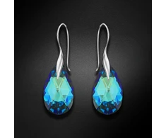 Diamond Sky Jewelry Sidabriniai auskarai „Baroque (Bermuda Mėlyna)“ su Swarovski® kristalais