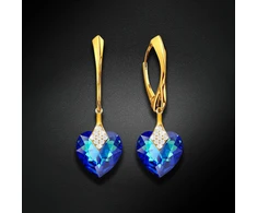 Diamond Sky Jewelry Sidabriniai auskarai „Cute Valentine (Bermuda Mėlyna)“ su Swarovski® kristalais