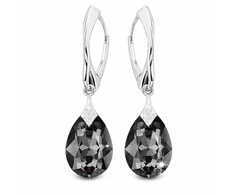 Diamond Sky Jewelry Sidabriniai auskarai „Moon Shine (Sidabrinis Night)“ iš 925 prabos sidabro su Swarovski kristalais