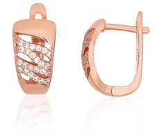 Diamond Sky Jewelry Sidabriniai auskarai su cirkoniais „Golden Cascade“