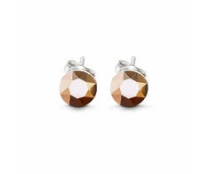 Diamond Sky Jewelry Sidabriniai auskarai „Classic II (Rose Gold)“ su Swarovski® kristalais