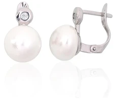 Diamond Sky Jewelry Sidabriniai auskarai su cirkoniais ir perlais „Galos III“