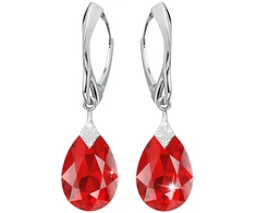 Diamond Sky Jewelry Sidabriniai auskarai „Moon Shine (Light Siam)“ su Swarovski® kristalais