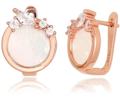 Diamond Sky Jewelry Sidabriniai auskarai su cirkoniais ir perlamutru „Galos XV“