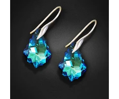 Diamond Sky Jewelry Sidabriniai auskarai „Baroque IV (Bermuda Mėlyna)“ su Swarovski® kristalais