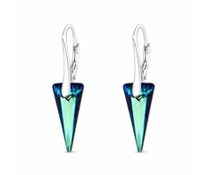 Diamond Sky Jewelry Sidabriniai auskarai „Spike (Bermuda Mėlyna)“ su Swarovski® kristalais