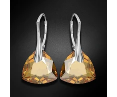 Diamond Sky Jewelry Sidabriniai auskarai „Evening Shine (Golden Shadow)“ su Swarovski® kristalais