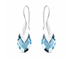 Diamond Sky Jewelry Sidabriniai auskarai „Baroque II (Aquamarine Light Chrome)“ su Swarovski® kristalais