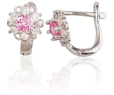 Diamond Sky Jewelry Sidabriniai auskarai su cirkoniais „Petal Waltz“