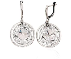 Diamond Sky Jewelry Sidabriniai auskarai „Moon Halo“